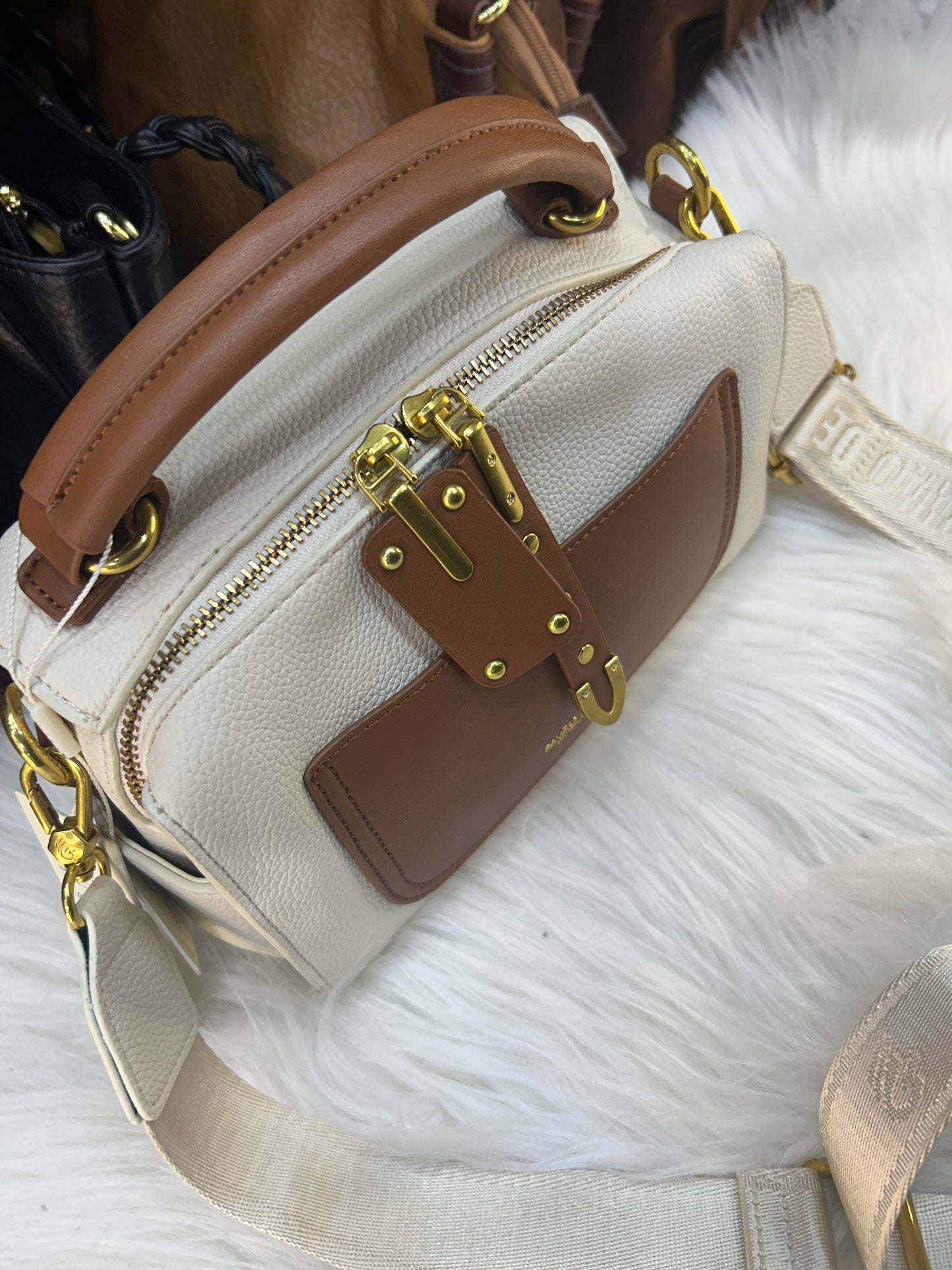 Bolsa frasqueira pavão de ouro