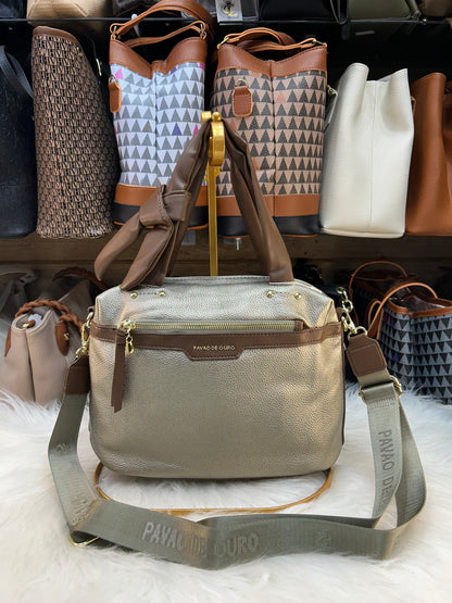 Bolsa Liz pavão de ouro