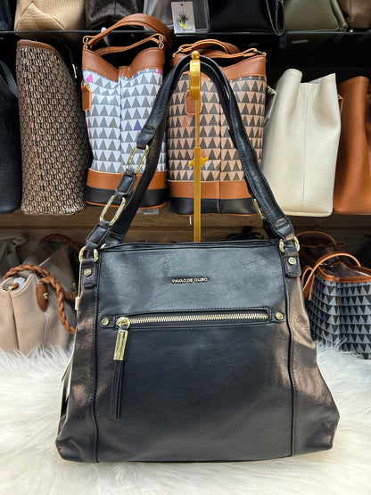 Bolsa argola pavão de ouro