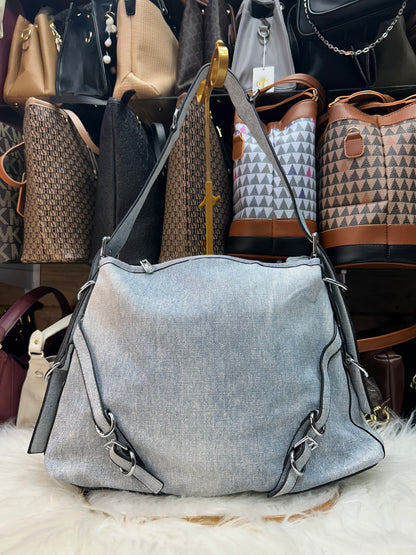 Bolsa jeans pavão de ouro