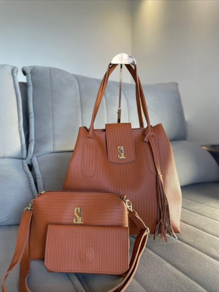 Kit 3 em 1 (Bolsa Dupla + Carteira) Premium Santa L