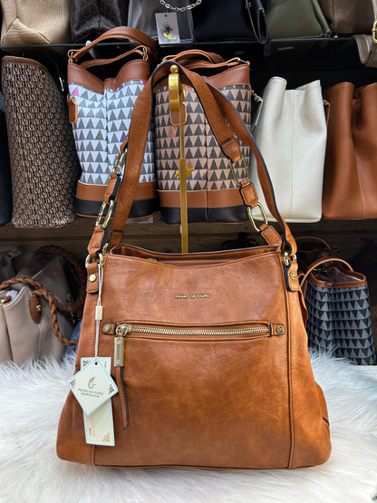 Bolsa argola pavão de ouro