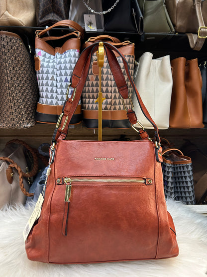 Bolsa argola pavão de ouro