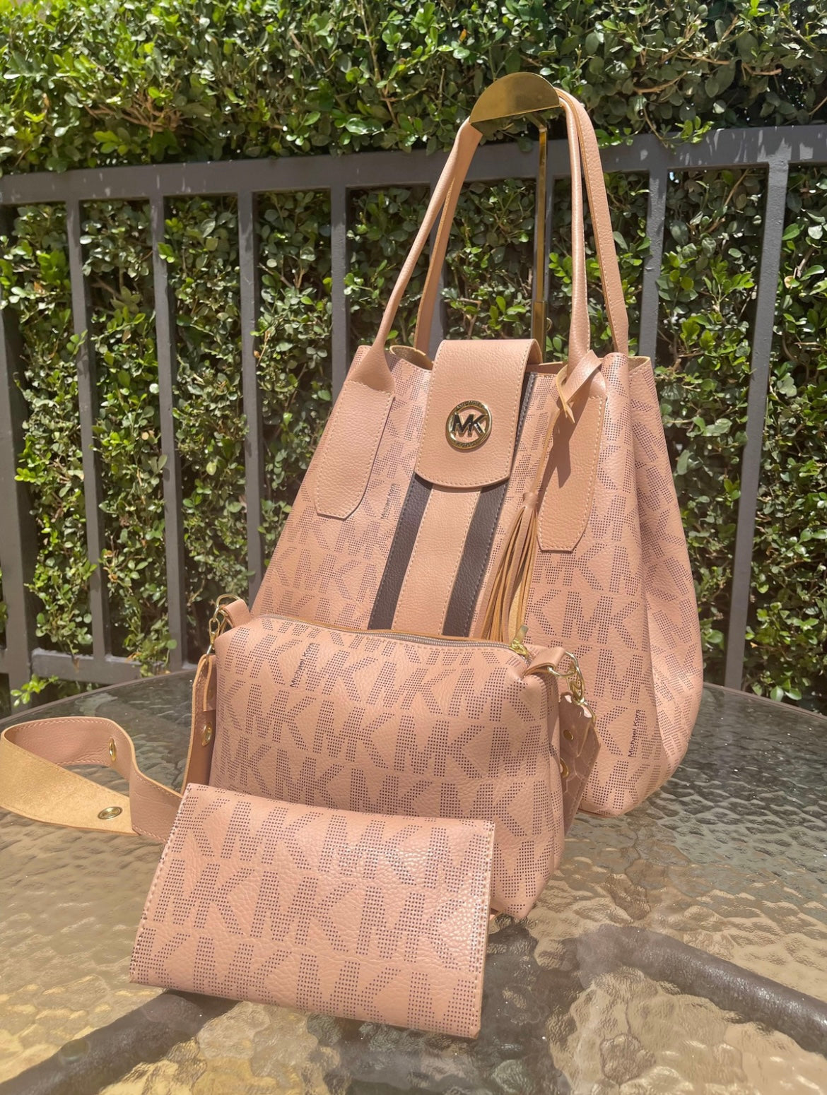 Kit 3 em 1 (Bolsa Dupla + Carteira) Premium MK Fechada