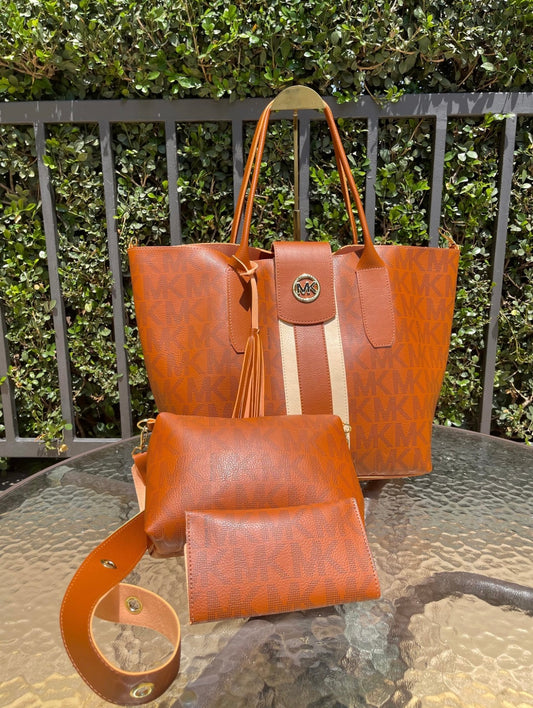 Kit 3 em 1 (Bolsa Dupla + Carteira) Premium MK Aberta