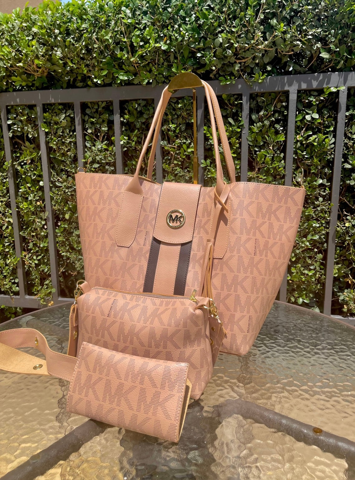 Kit 3 em 1 (Bolsa Dupla + Carteira) Premium MK Aberta