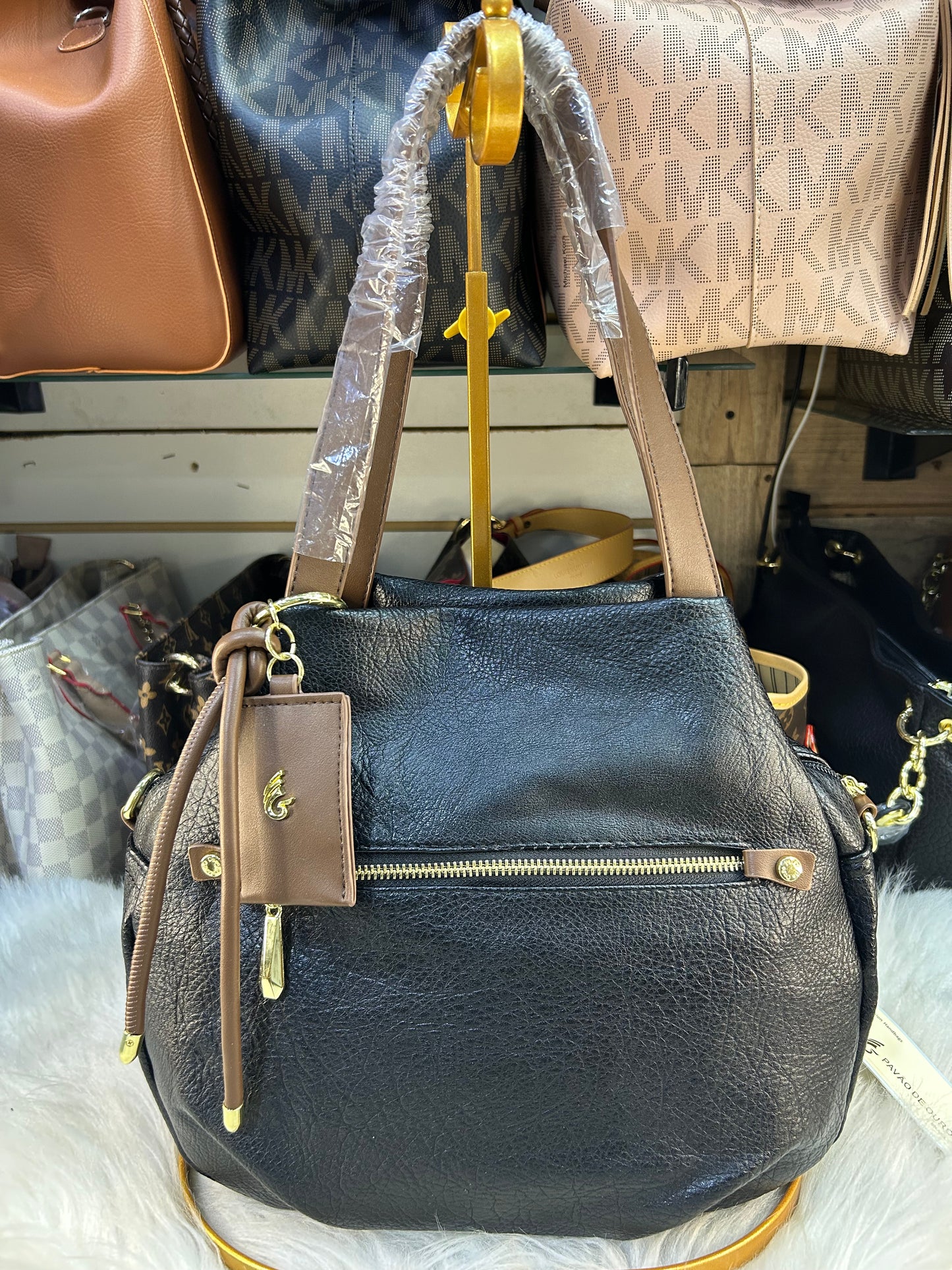 Bolsa casual (pavão de ouro )