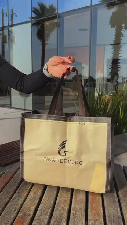 Bolsa frasqueira pavão de ouro